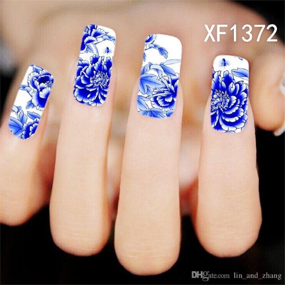 3 for $12 NWT Nail Art Waterslide Tattoo Blue Rose - Picture 4 of 6